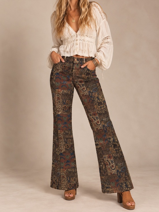 Free People Denim - BDG Tapestry Flare Jeans
